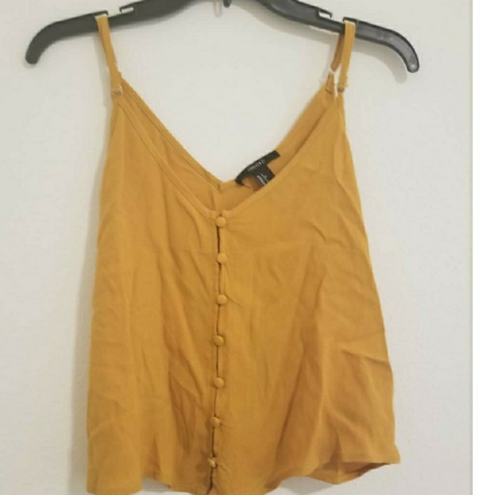 Yellow button up cami